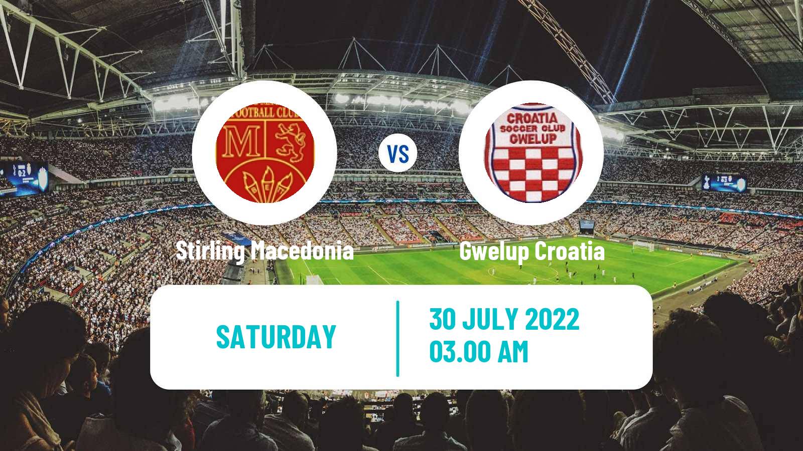 Soccer Australian NPL Western Australia Stirling Macedonia - Gwelup Croatia