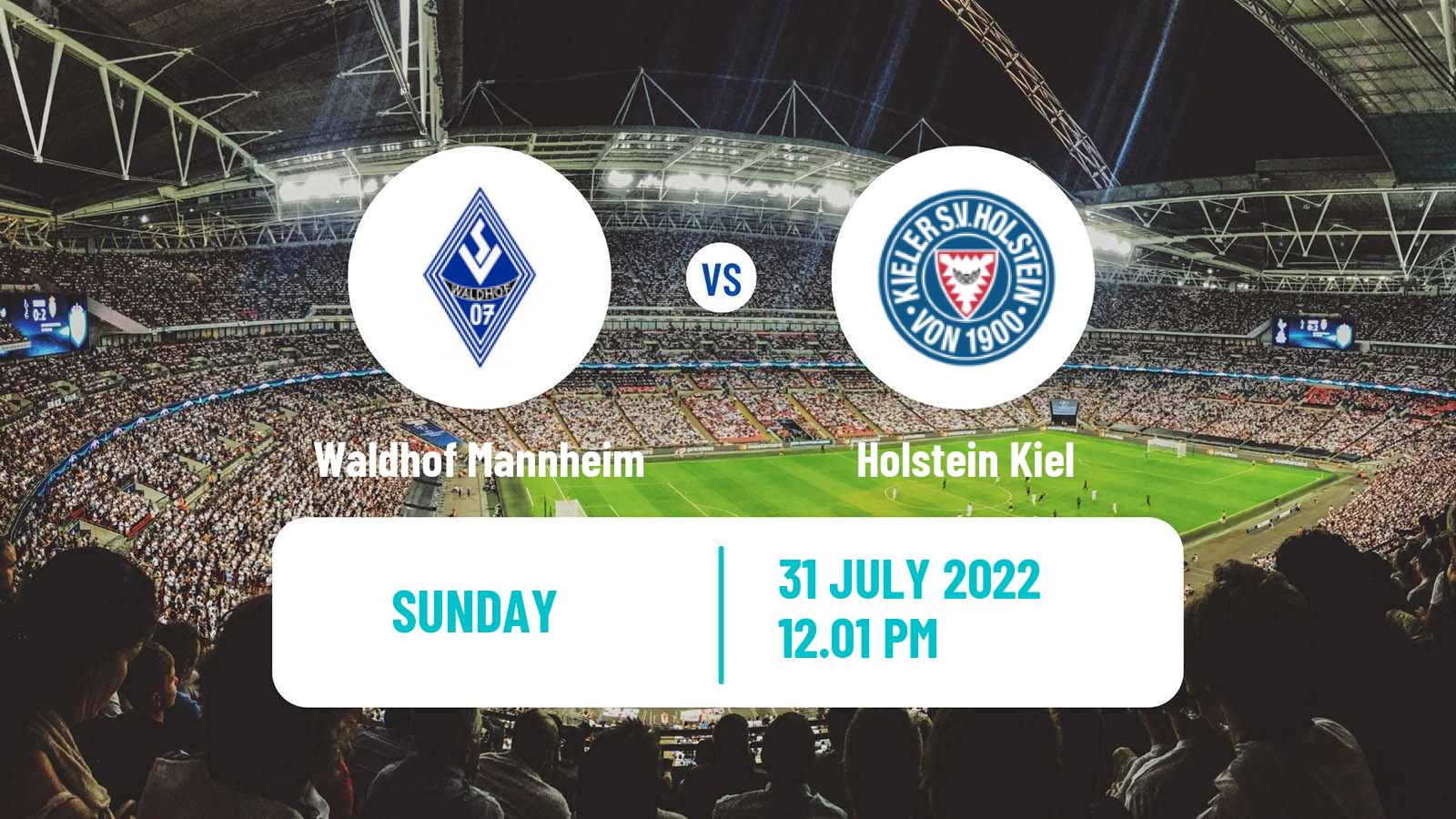 Soccer German DFB Pokal Waldhof Mannheim - Holstein Kiel