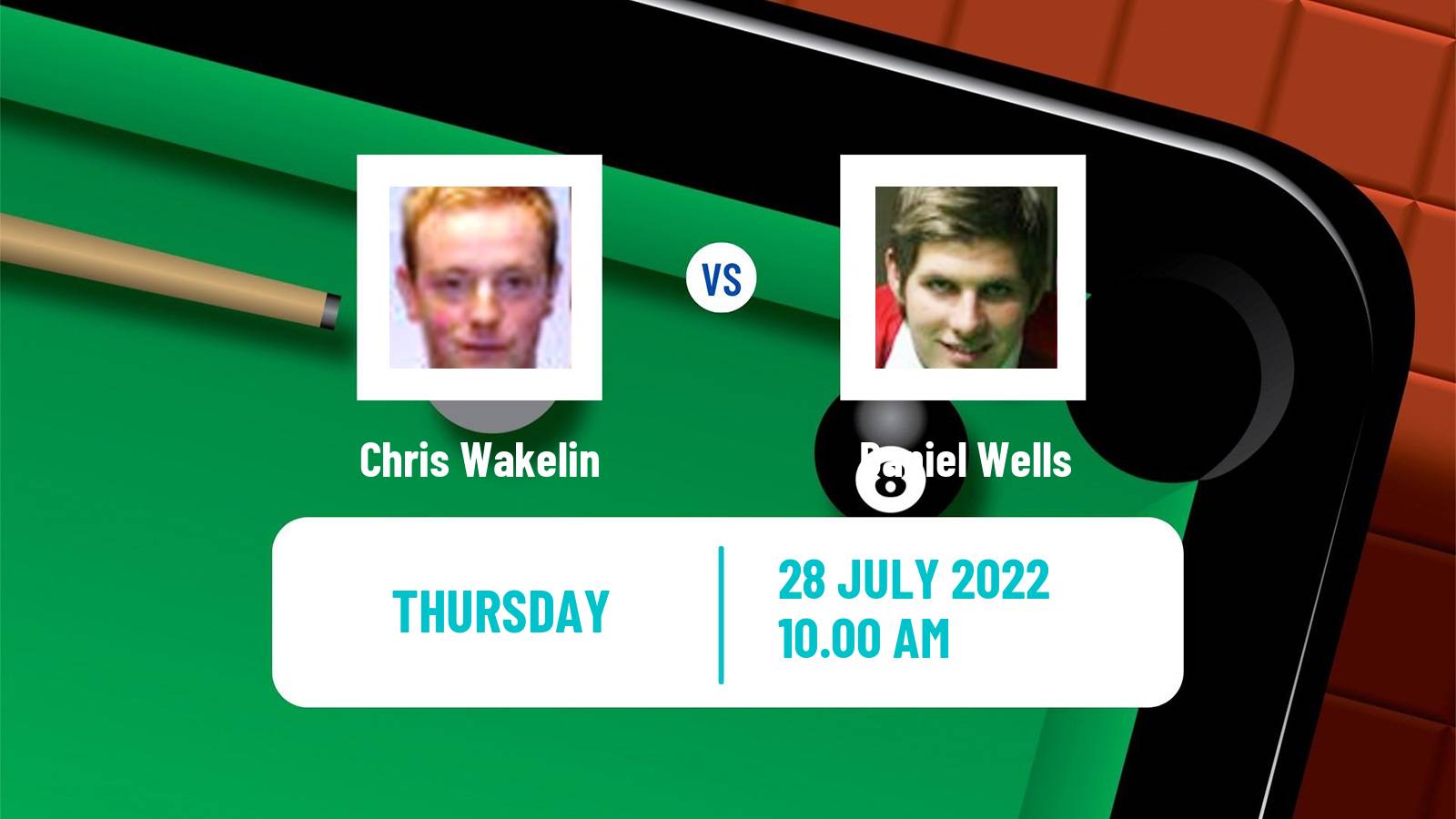 Snooker Snooker Chris Wakelin - Daniel Wells