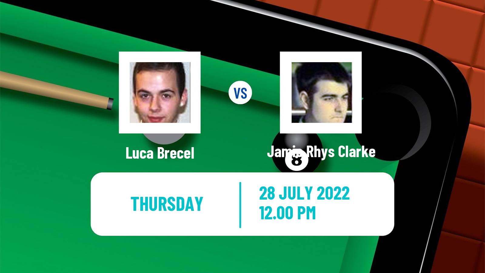 Snooker Snooker Luca Brecel - Jamie Rhys Clarke