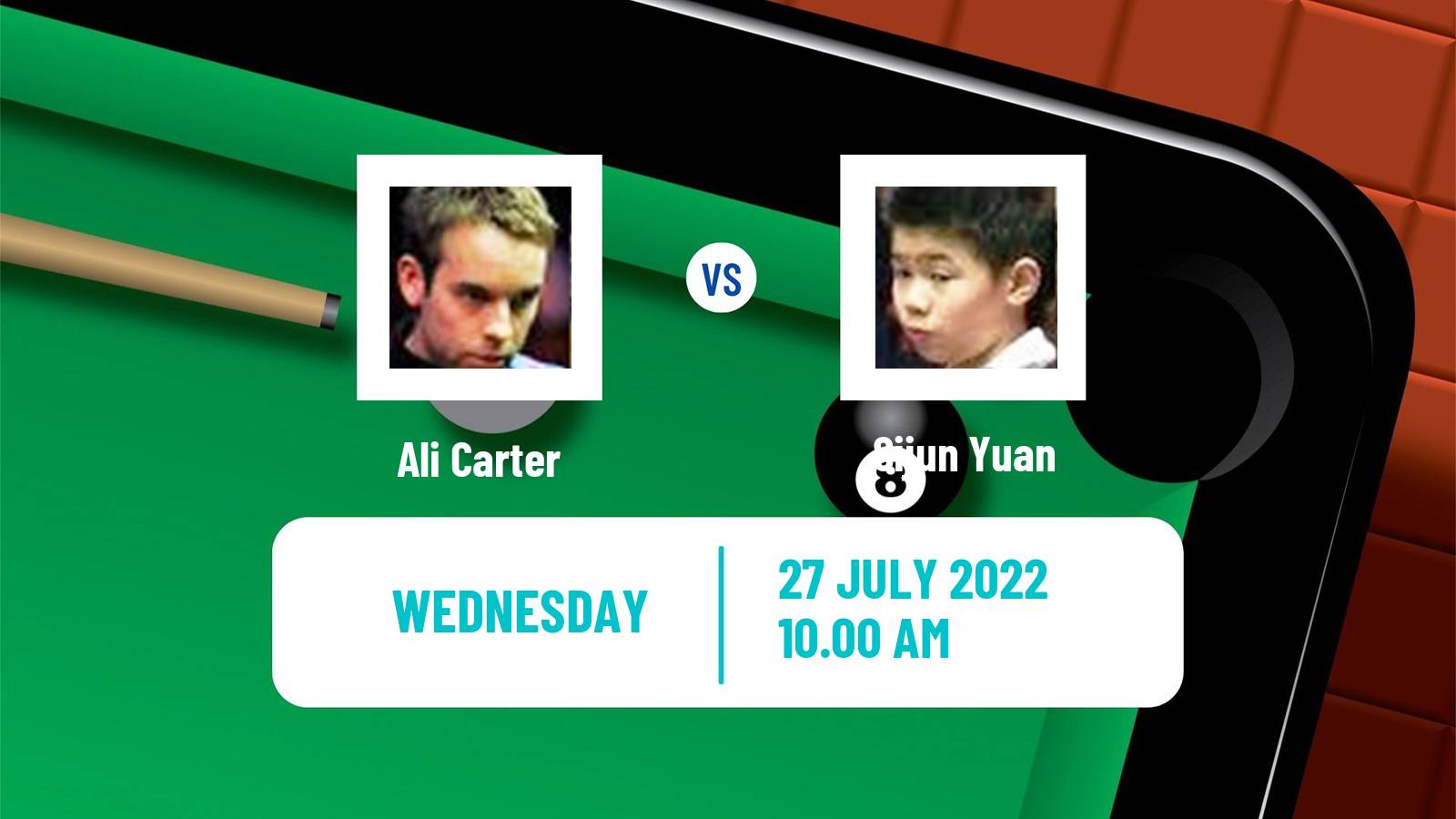 Snooker Snooker Ali Carter - Sijun Yuan