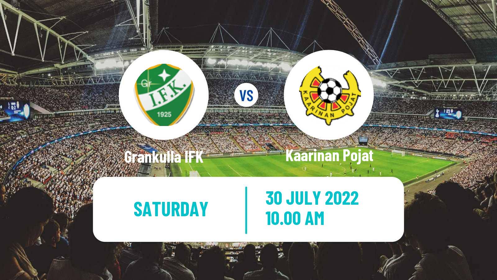 Soccer Finnish Kakkonen Group B Grankulla IFK - Kaarinan Pojat