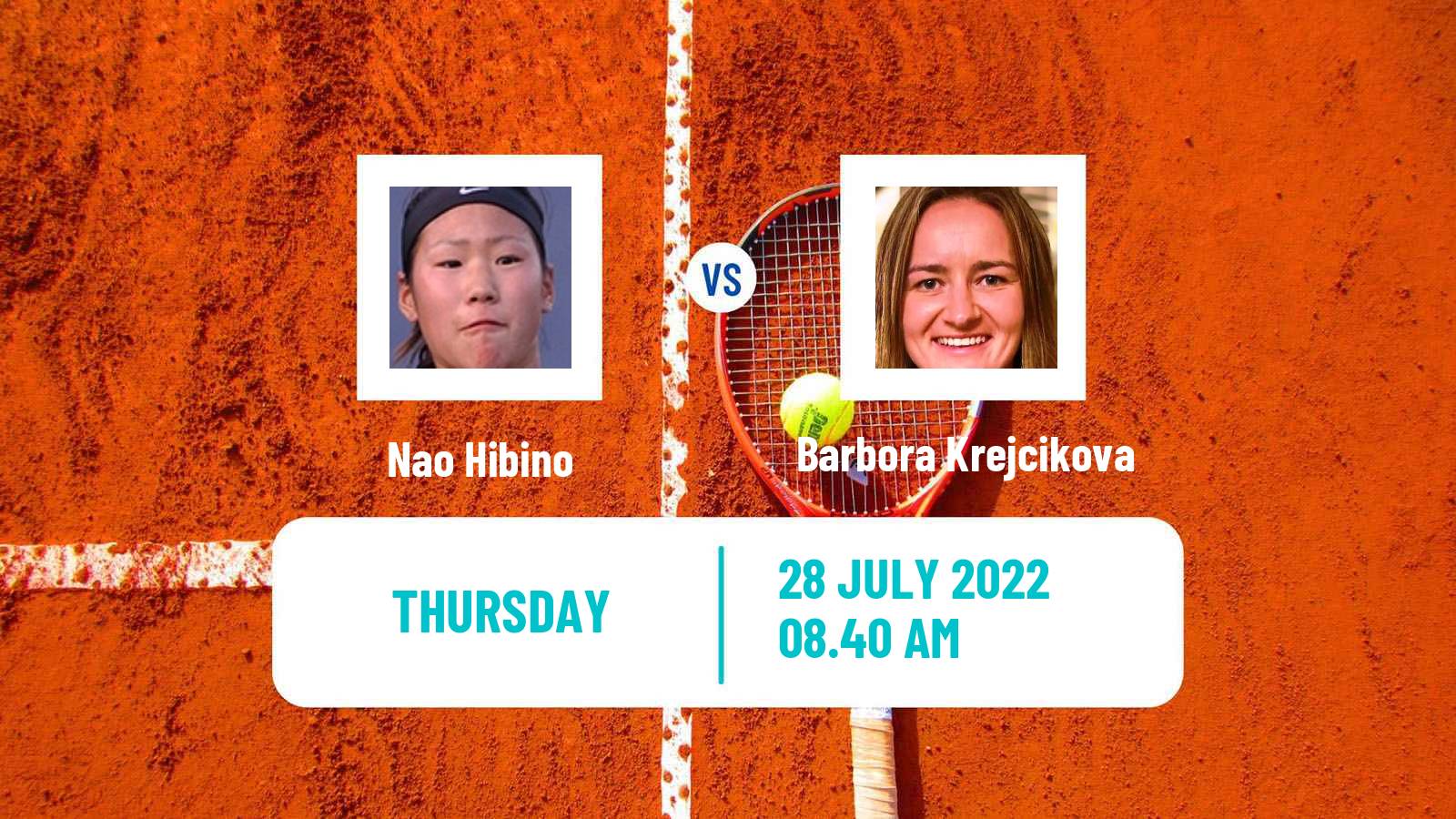 Tennis WTA Prague Nao Hibino - Barbora Krejcikova