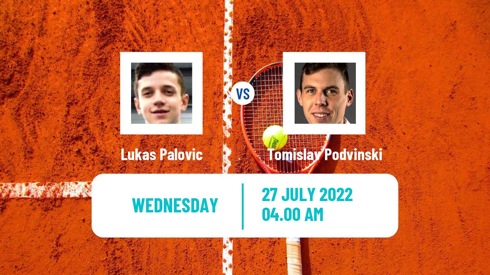 Tennis ITF Tournaments Lukas Palovic - Tomislav Podvinski