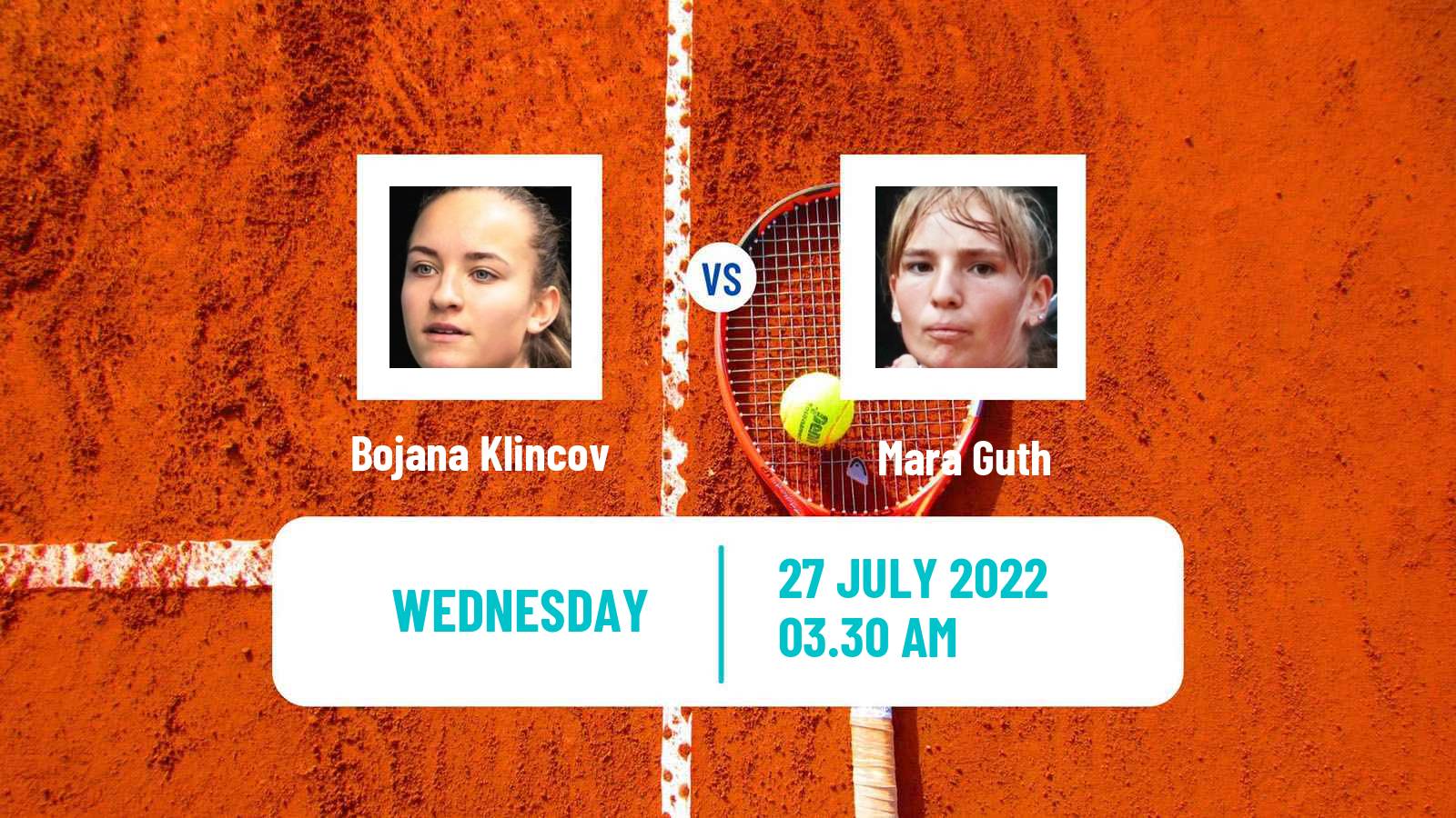 Tennis ITF Tournaments Bojana Klincov - Mara Guth