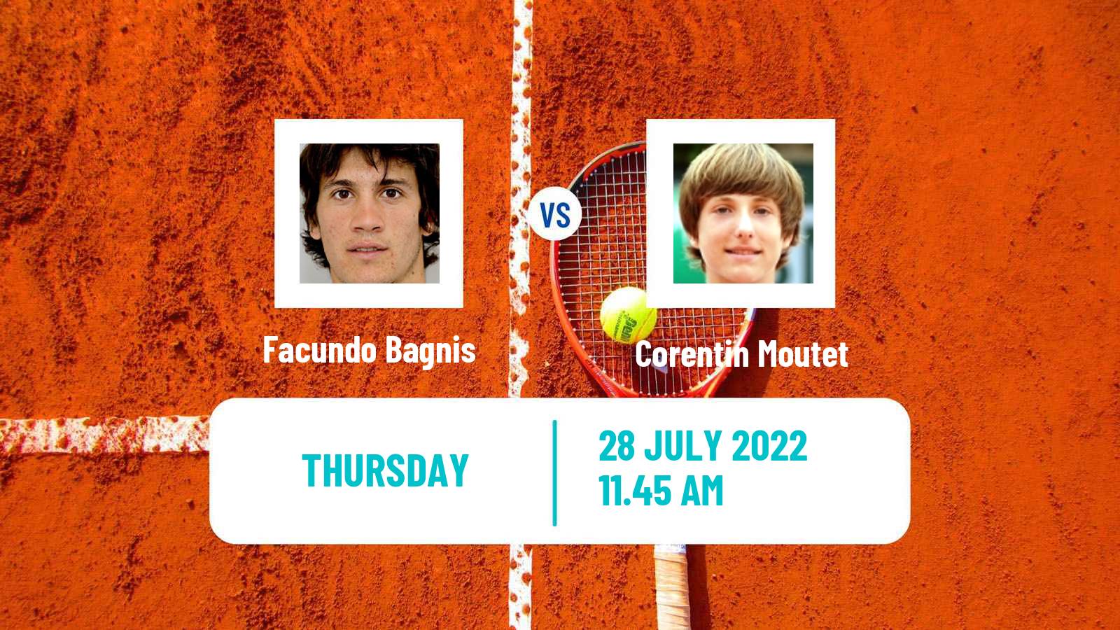 Tennis ATP Umag Facundo Bagnis - Corentin Moutet