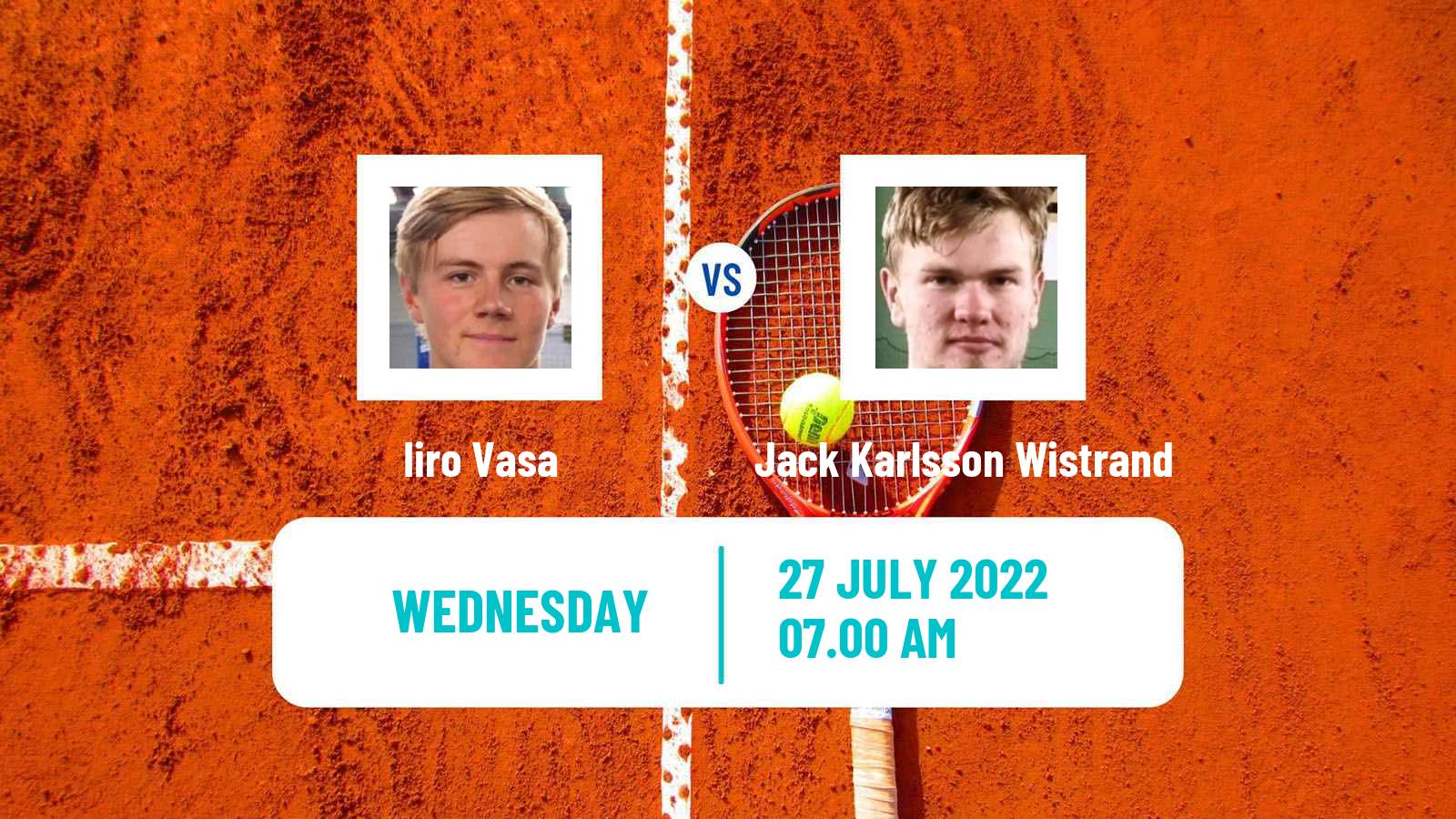 Tennis ITF Tournaments Iiro Vasa - Jack Karlsson Wistrand