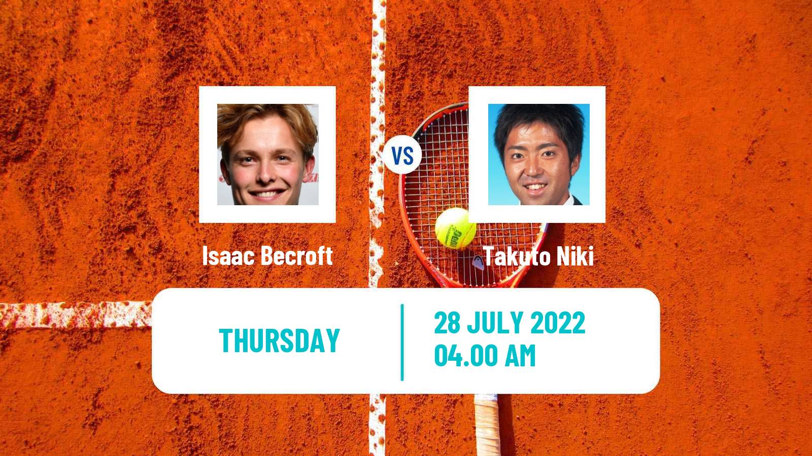 Tennis ITF Tournaments Isaac Becroft - Takuto Niki