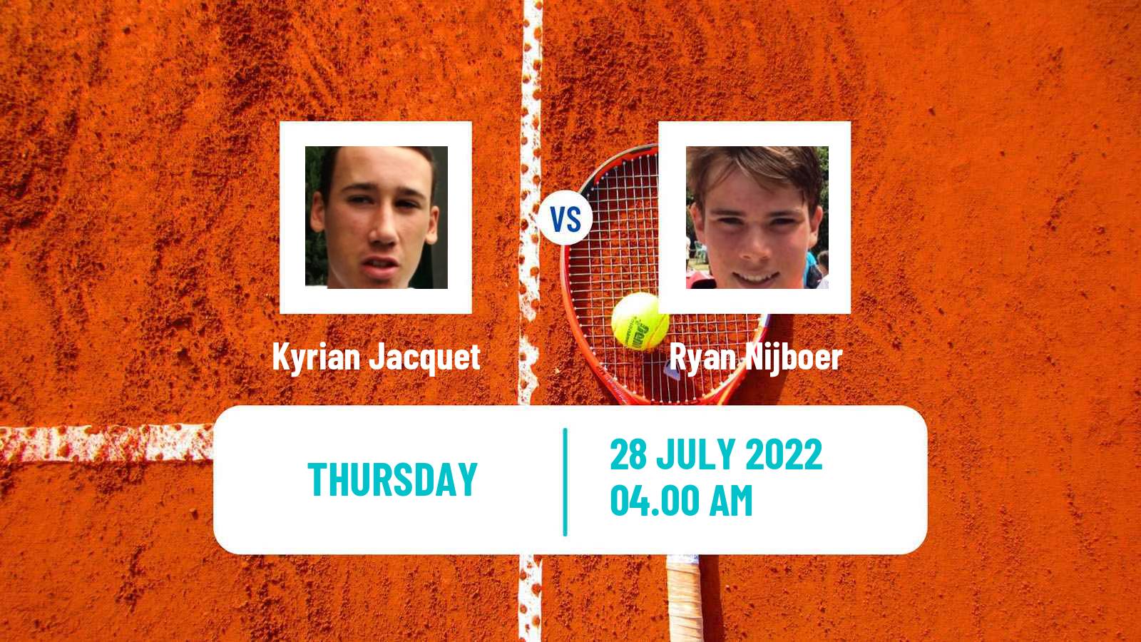 Tennis ITF Tournaments Kyrian Jacquet - Ryan Nijboer