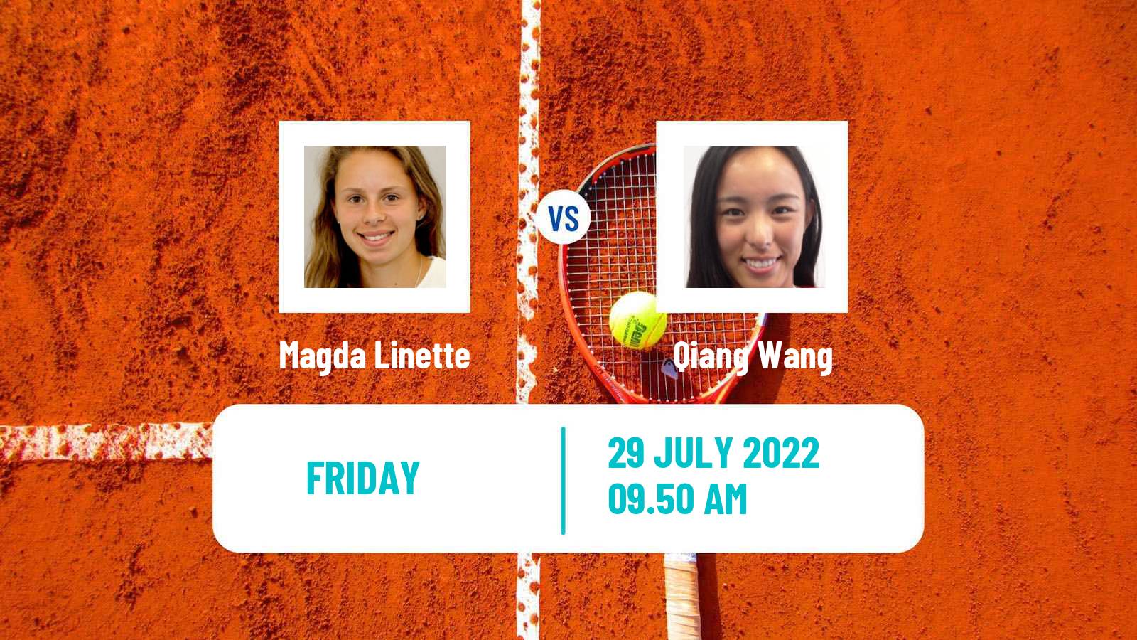 Tennis WTA Prague Magda Linette - Qiang Wang