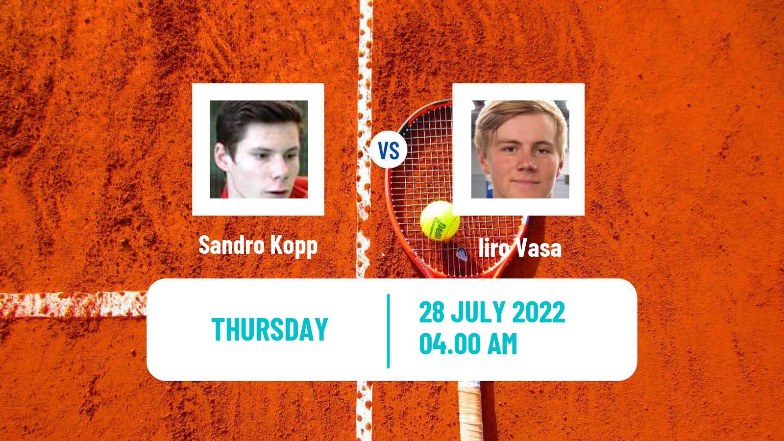 Tennis ITF Tournaments Sandro Kopp - Iiro Vasa