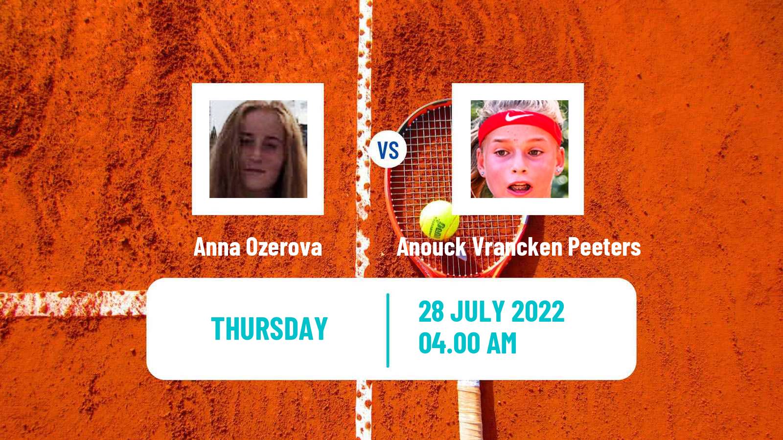 Tennis ITF Tournaments Anna Ozerova - Anouck Vrancken Peeters