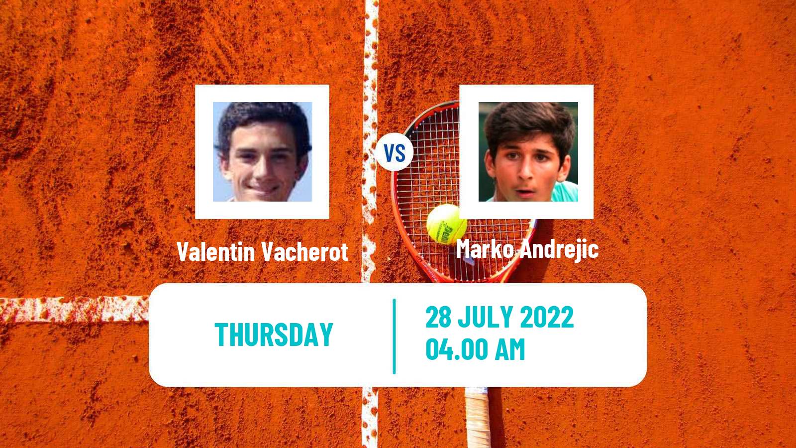 Tennis ITF Tournaments Valentin Vacherot - Marko Andrejic