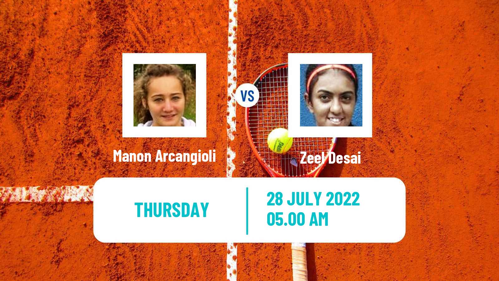 Tennis ITF Tournaments Manon Arcangioli - Zeel Desai