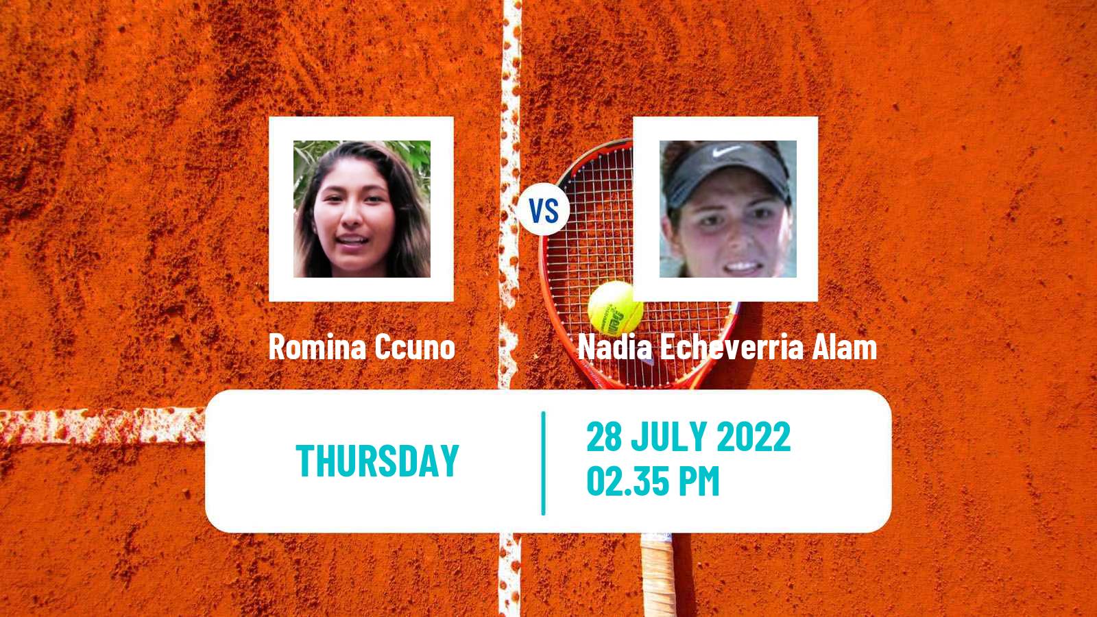 Tennis WTA Billie Jean King Cup Group II Romina Ccuno - Nadia Echeverria Alam