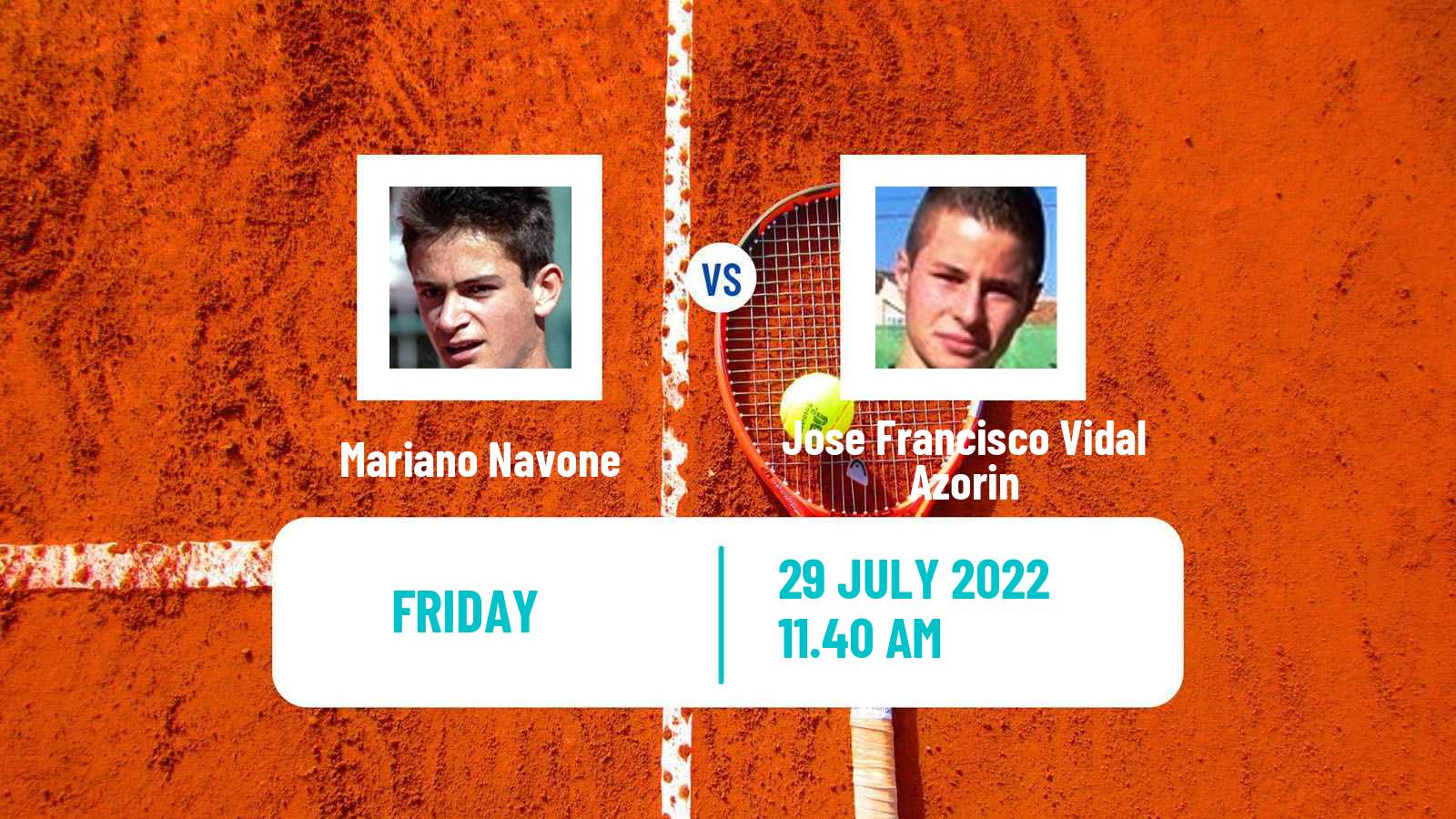 Tennis ITF Tournaments Mariano Navone - Jose Francisco Vidal Azorin