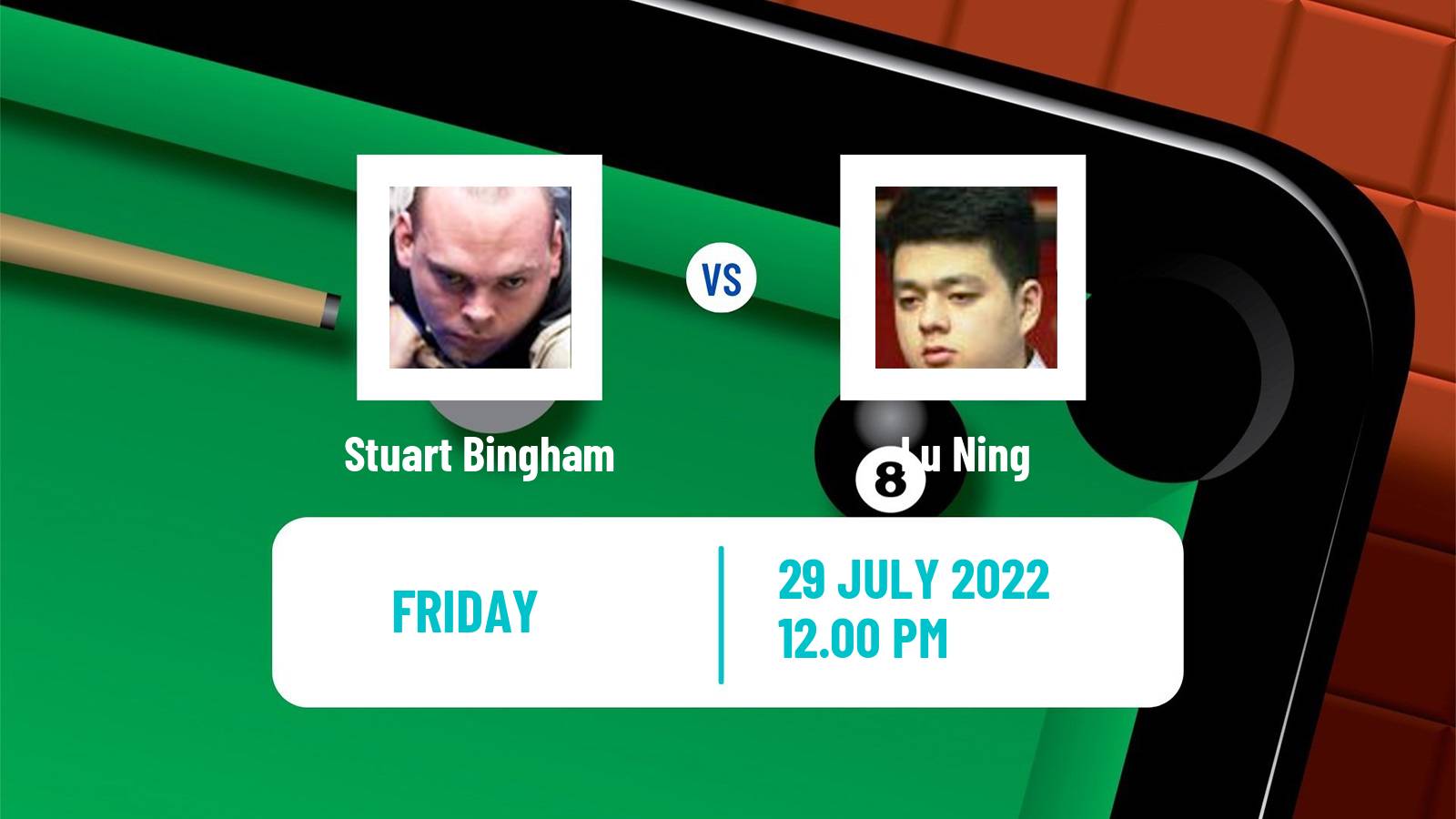 Snooker Snooker Stuart Bingham - Lu Ning