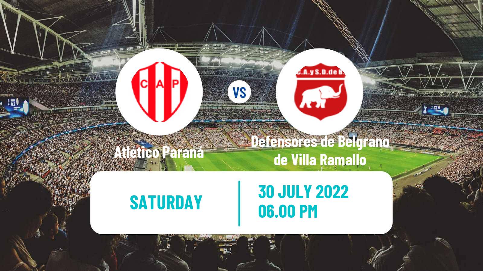 Soccer Argentinian Torneo Federal Atlético Paraná - Defensores de Belgrano de Villa Ramallo