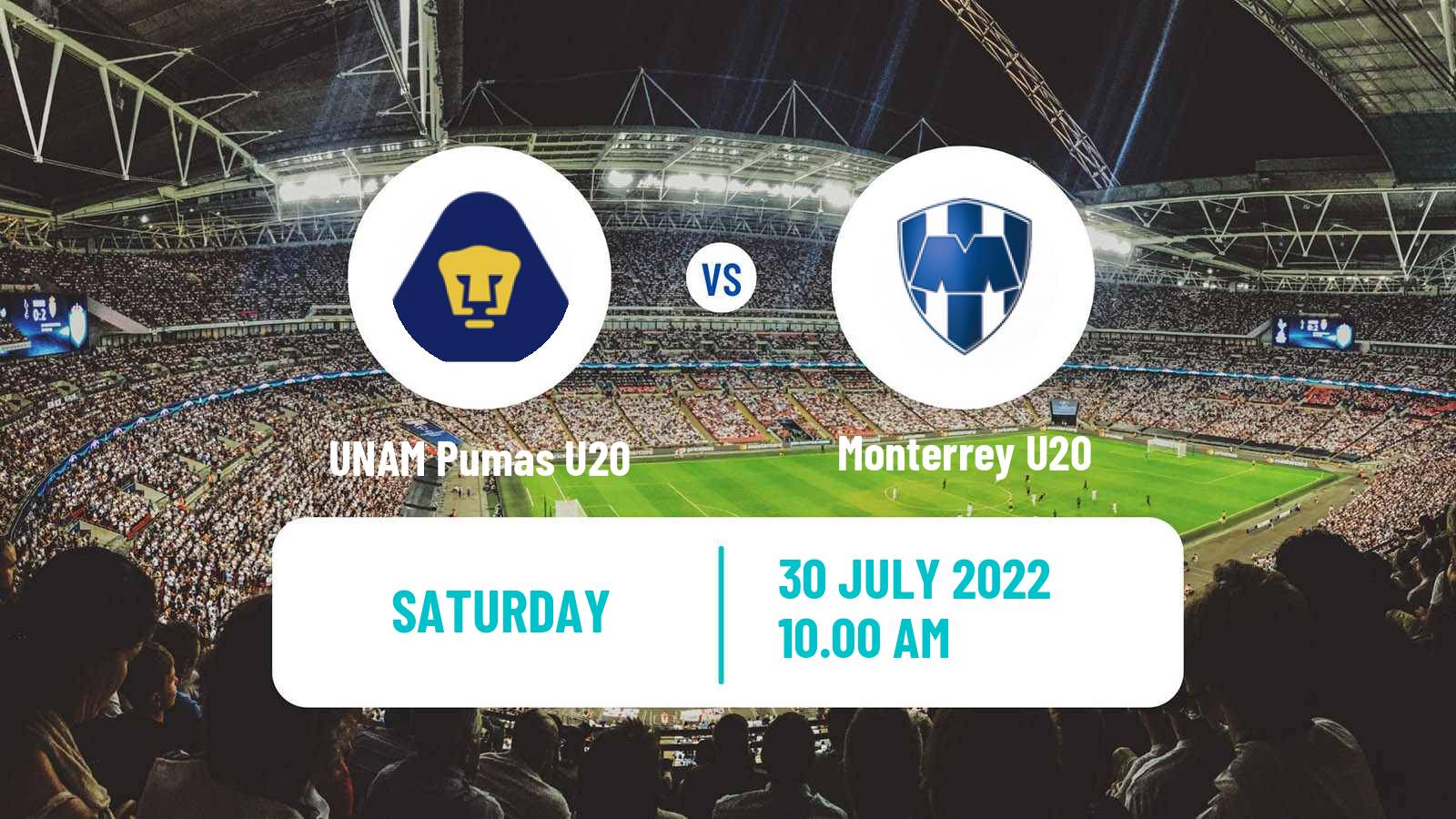 Soccer Mexican Liga MX U20 UNAM Pumas U20 - Monterrey U20