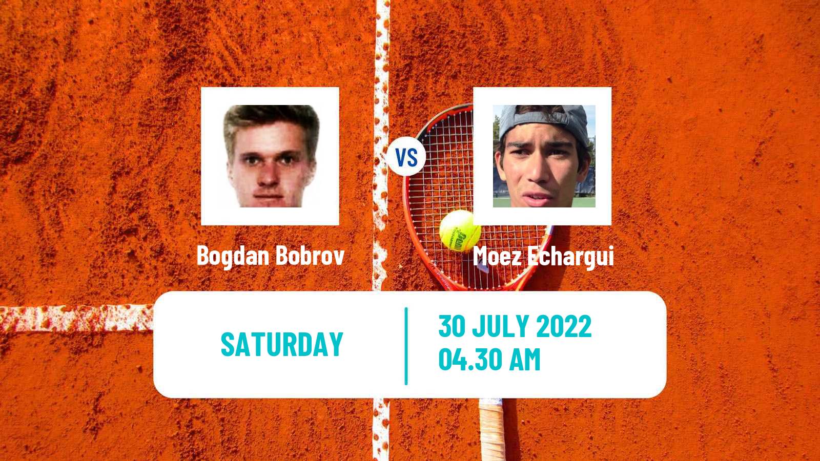 Tennis ITF Tournaments Bogdan Bobrov - Moez Echargui