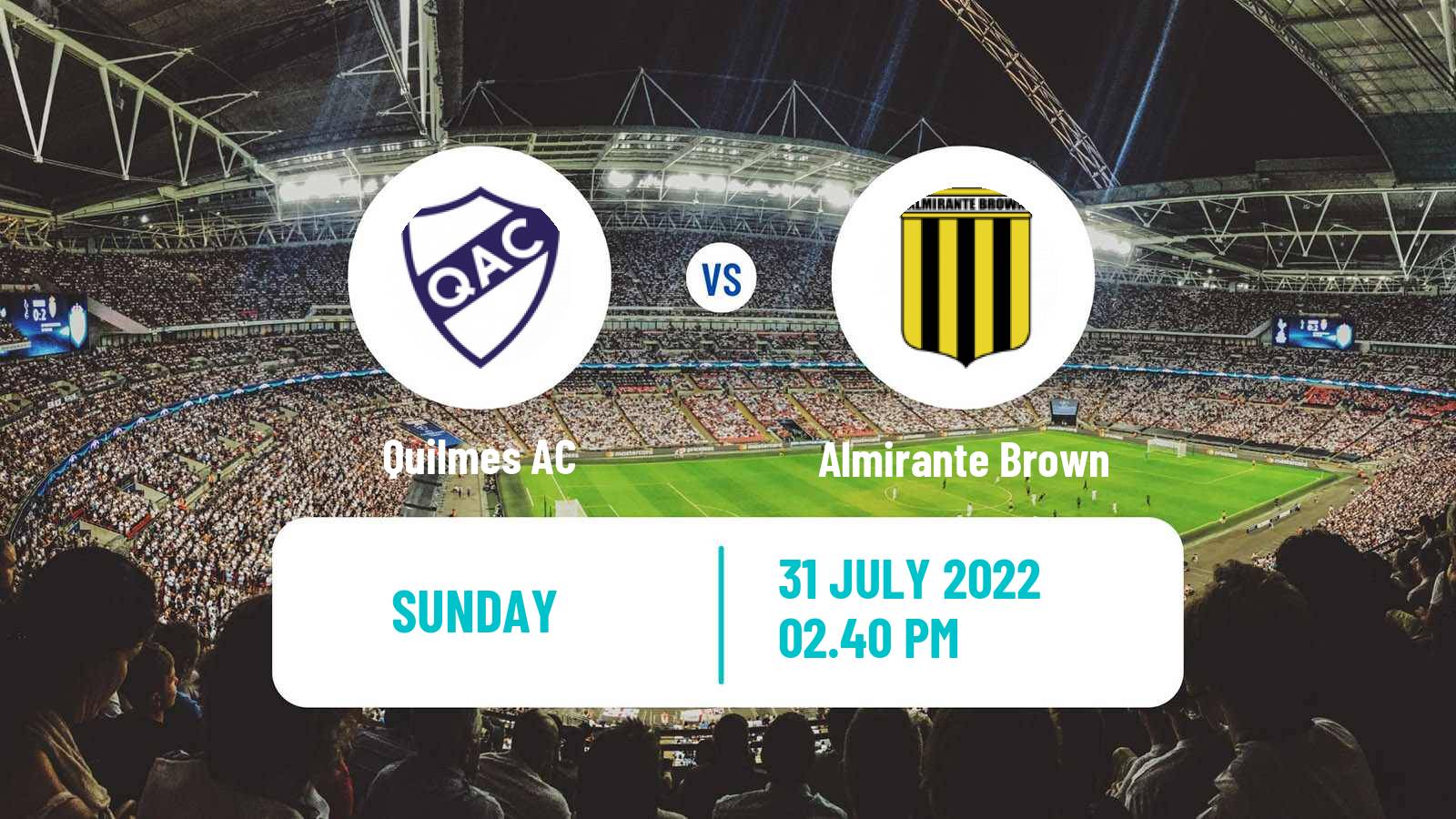 Soccer Argentinian Primera Nacional Quilmes - Almirante Brown