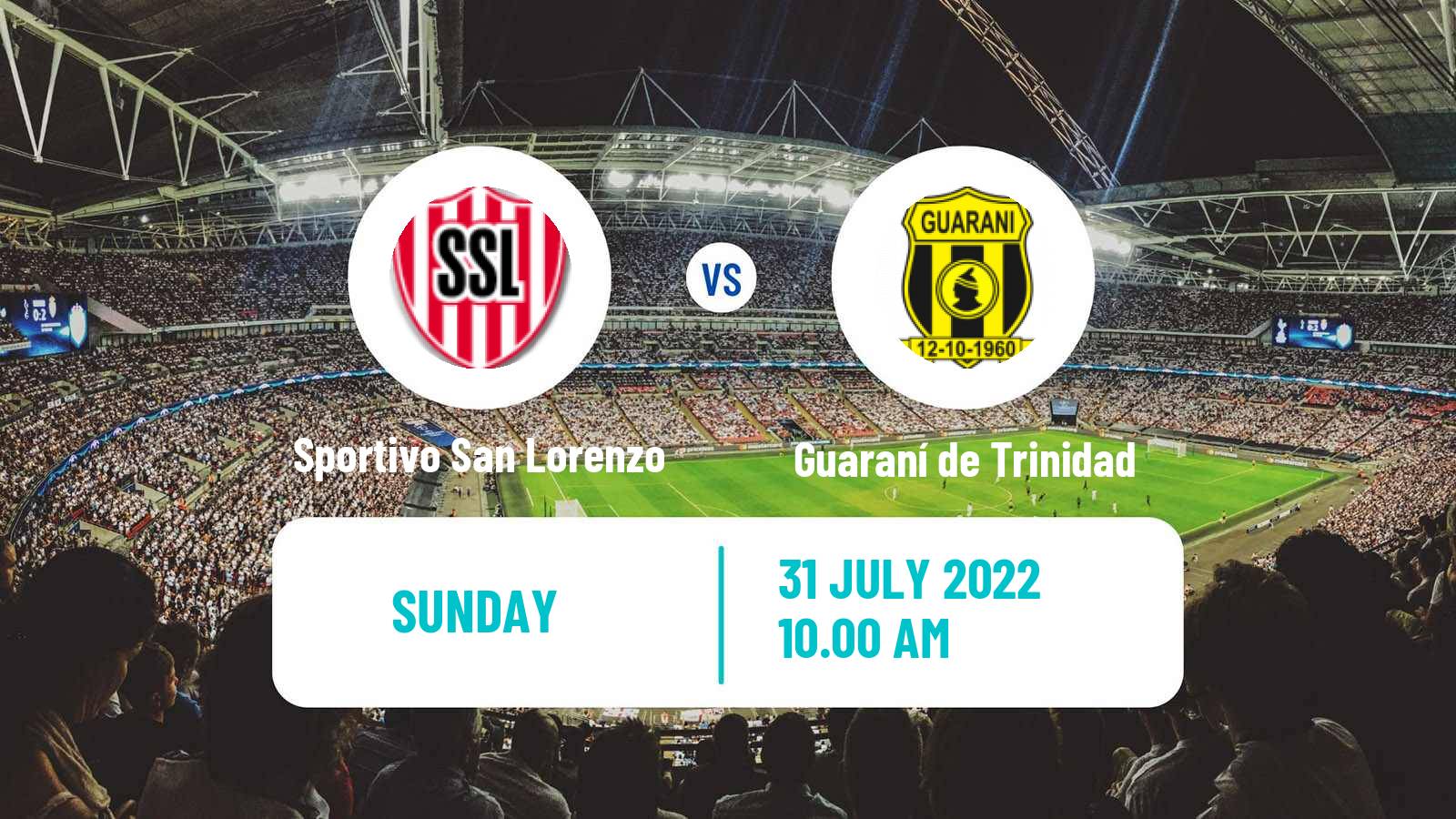 Soccer Paraguayan Division Intermedia Sportivo San Lorenzo - Guaraní de Trinidad