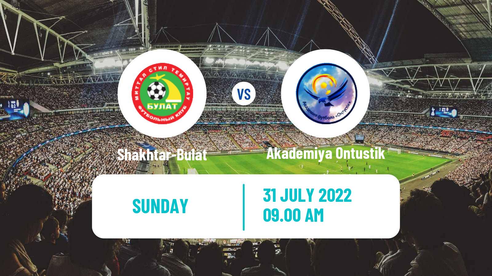 Soccer Kazakh First Division Shakhtar-Bulat - Akademiya Ontustik