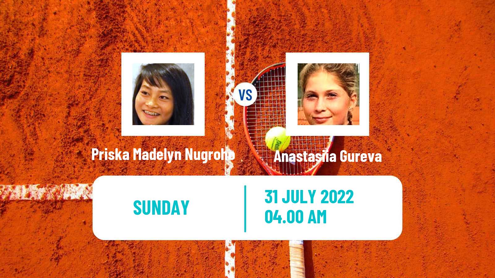 Tennis ITF Tournaments Priska Madelyn Nugroho - Anastasiia Gureva