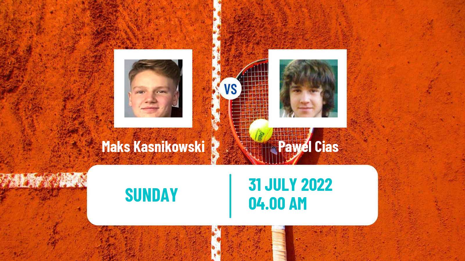 Tennis ITF Tournaments Maks Kasnikowski - Pawel Cias