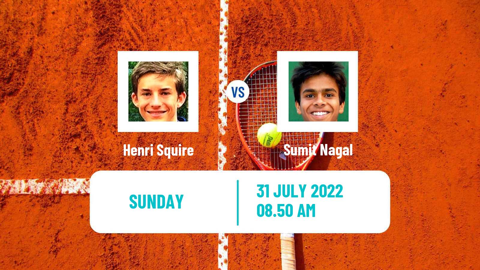 Tennis ATP Challenger Henri Squire - Sumit Nagal