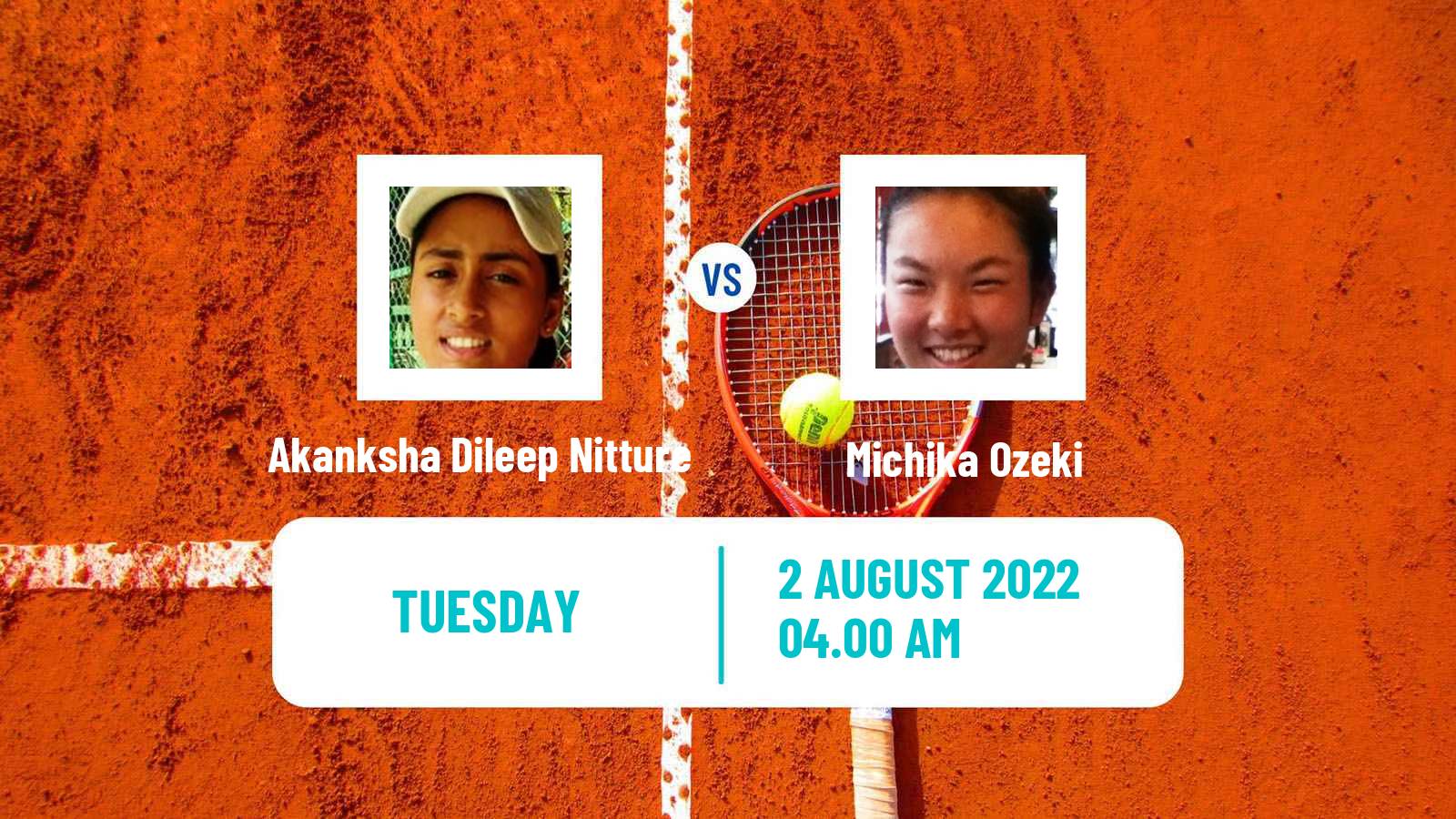 Tennis ITF Tournaments Akanksha Dileep Nitture - Michika Ozeki