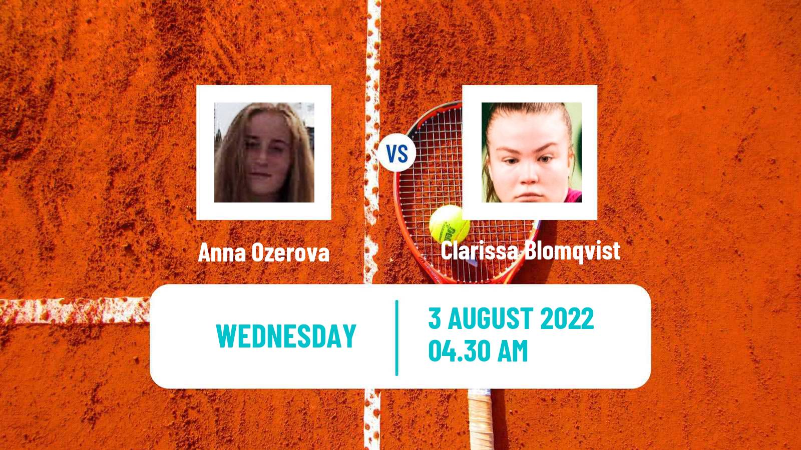 Tennis ITF Tournaments Anna Ozerova - Clarissa Blomqvist