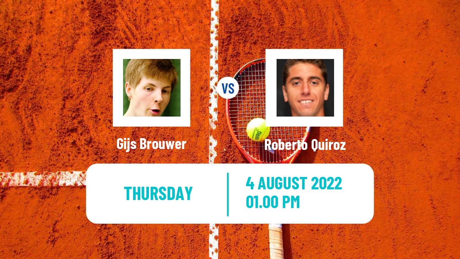 Tennis ATP Challenger Gijs Brouwer - Roberto Quiroz