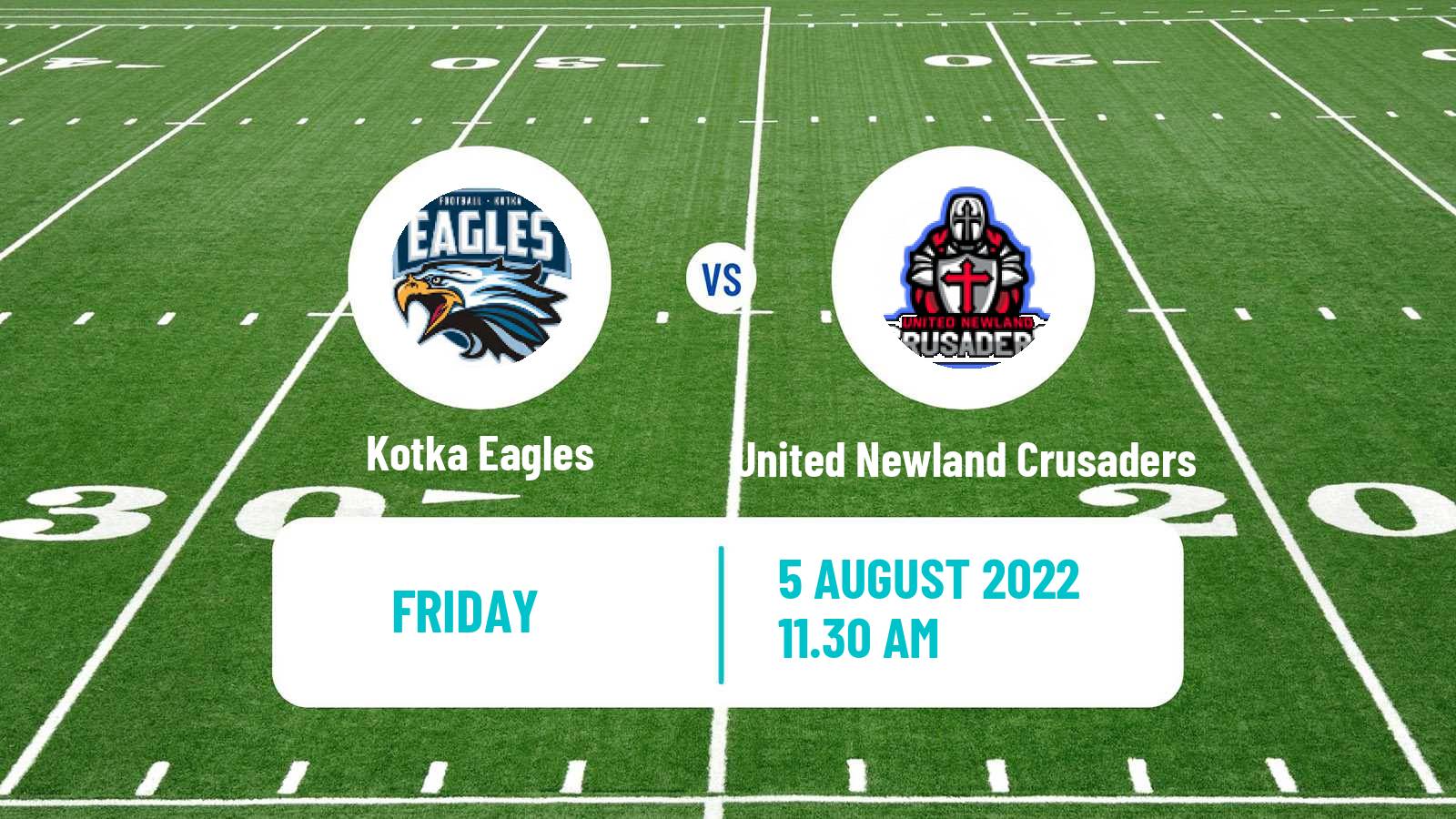 American football Finnish Vaahteraliiga Kotka Eagles - United Newland Crusaders