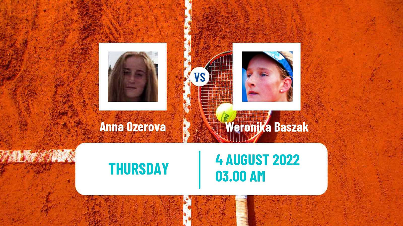 Tennis ITF Tournaments Anna Ozerova - Weronika Baszak