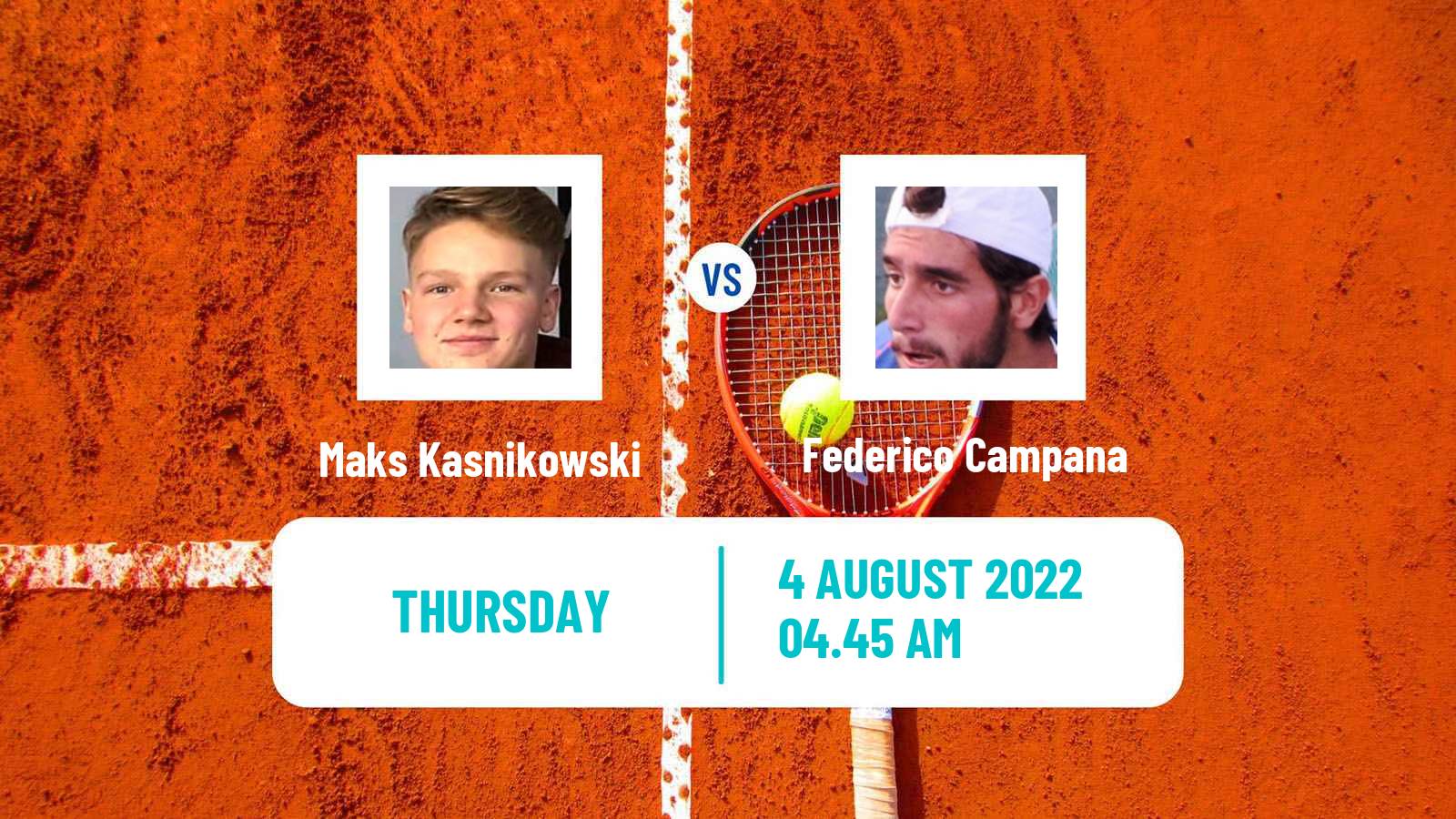 Tennis ITF Tournaments Maks Kasnikowski - Federico Campana