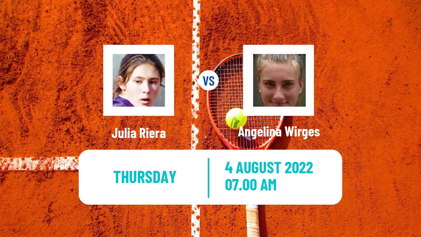 Tennis ITF Tournaments Julia Riera - Angelina Wirges