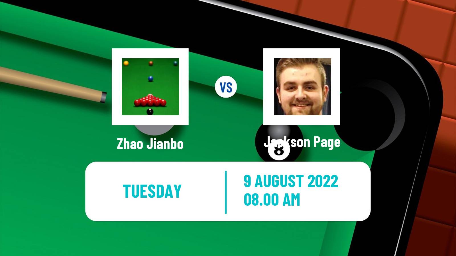 Snooker Snooker Zhao Jianbo - Jackson Page