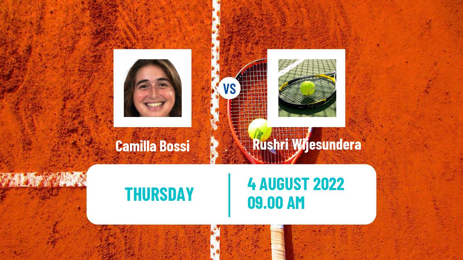 Tennis ITF Tournaments Camilla Bossi - Rushri Wijesundera