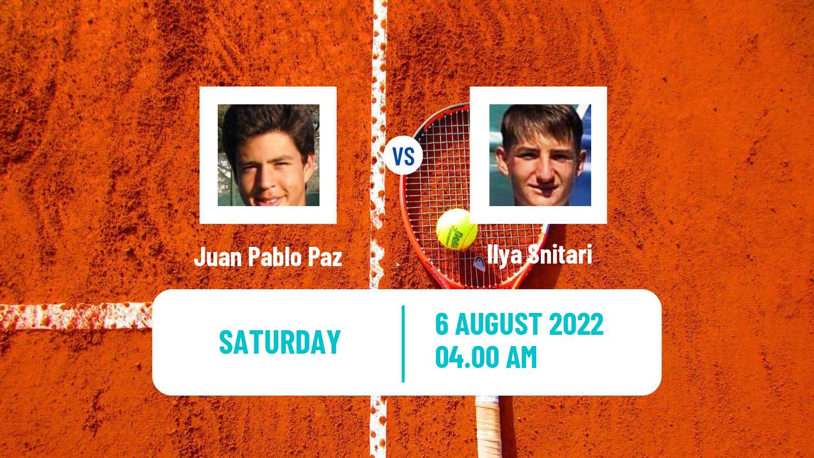 Tennis ITF Tournaments Juan Pablo Paz - Ilya Snitari