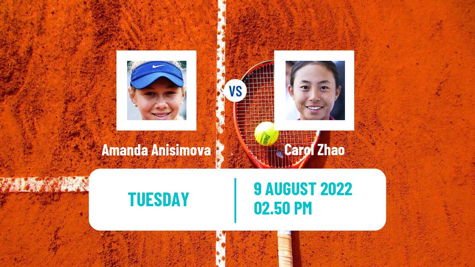 Tennis WTA Toronto Amanda Anisimova - Carol Zhao