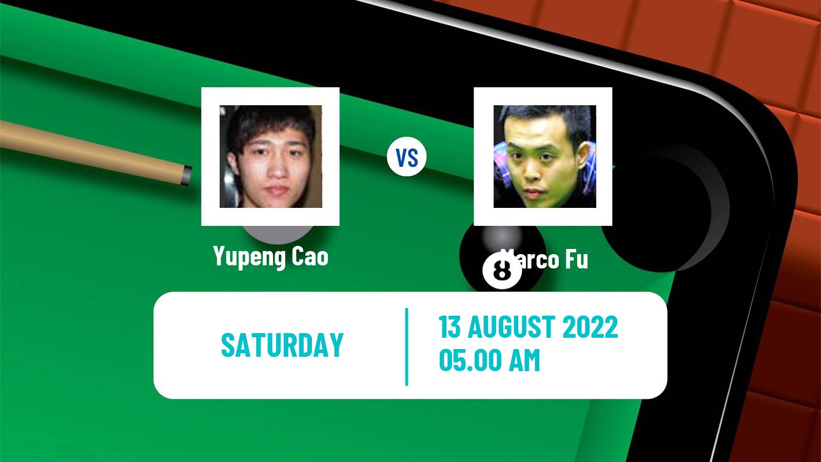 Snooker Snooker Yupeng Cao - Marco Fu