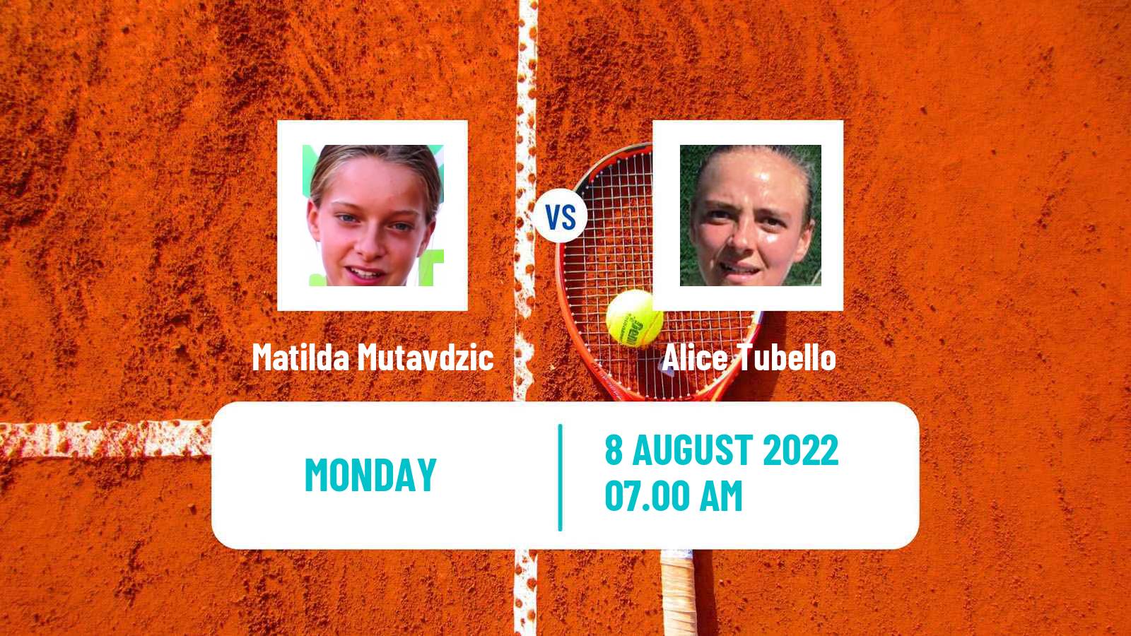 Tennis ITF Tournaments Matilda Mutavdzic - Alice Tubello