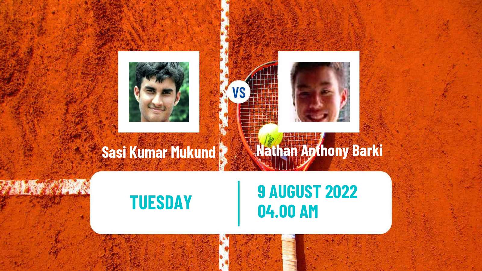 Tennis ITF Tournaments Mukund Sasikumar - Nathan Anthony Barki