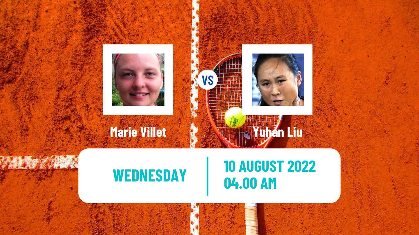 Tennis ITF Tournaments Marie Villet - Yuhan Liu