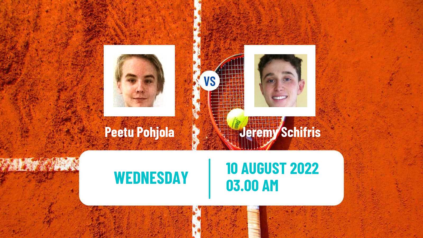 Tennis ITF Tournaments Peetu Pohjola - Jeremy Schifris