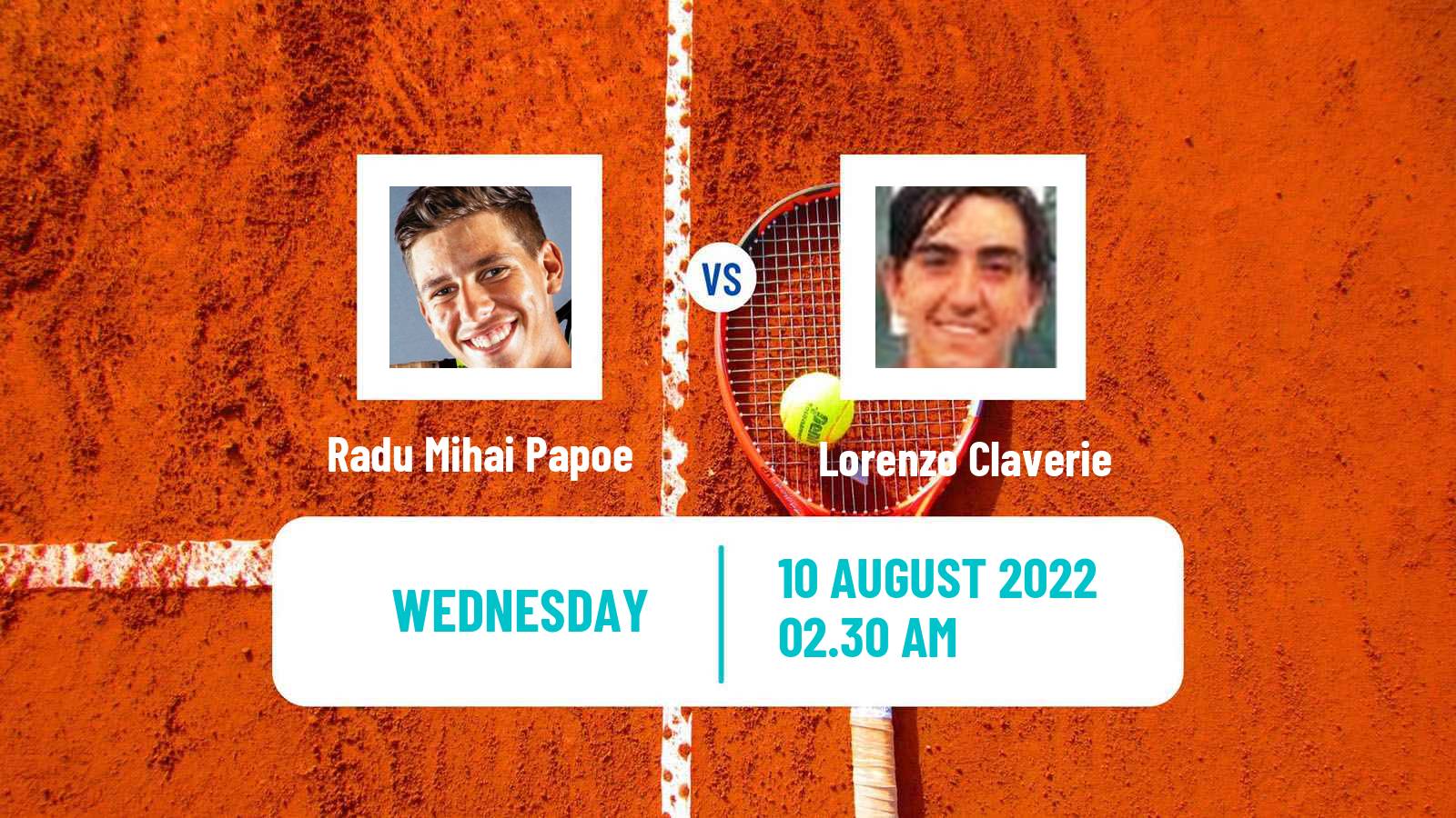 Tennis ITF Tournaments Radu Mihai Papoe - Lorenzo Claverie