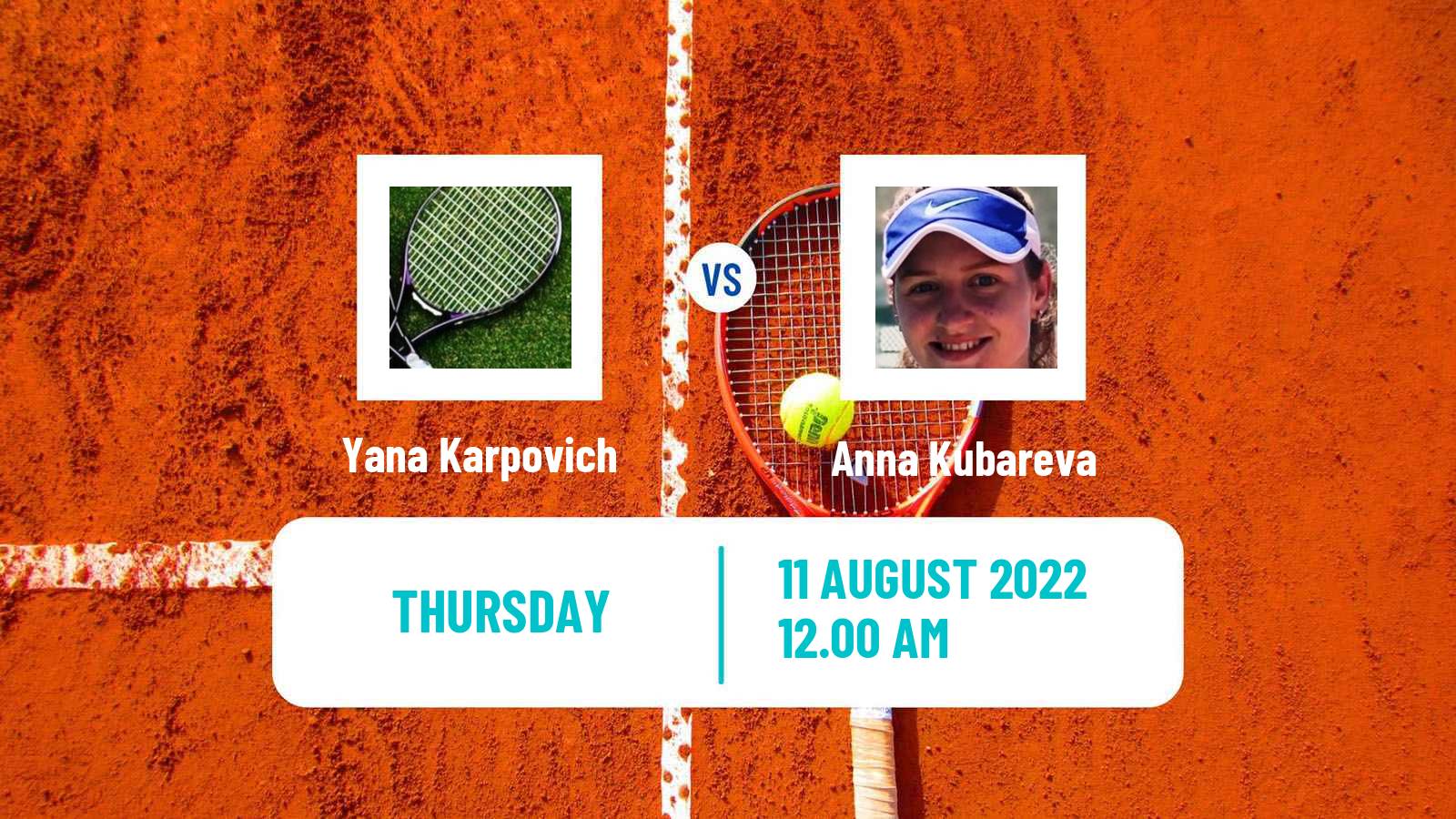 Tennis ITF Tournaments Yana Karpovich - Anna Kubareva