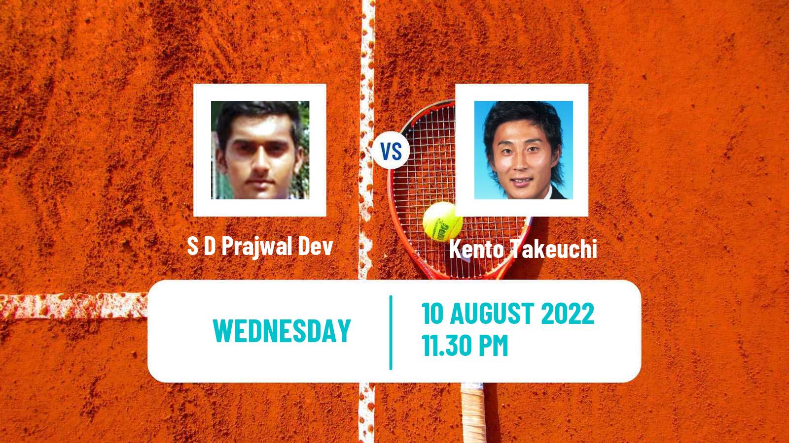 Tennis ITF Tournaments S D Prajwal Dev - Kento Takeuchi