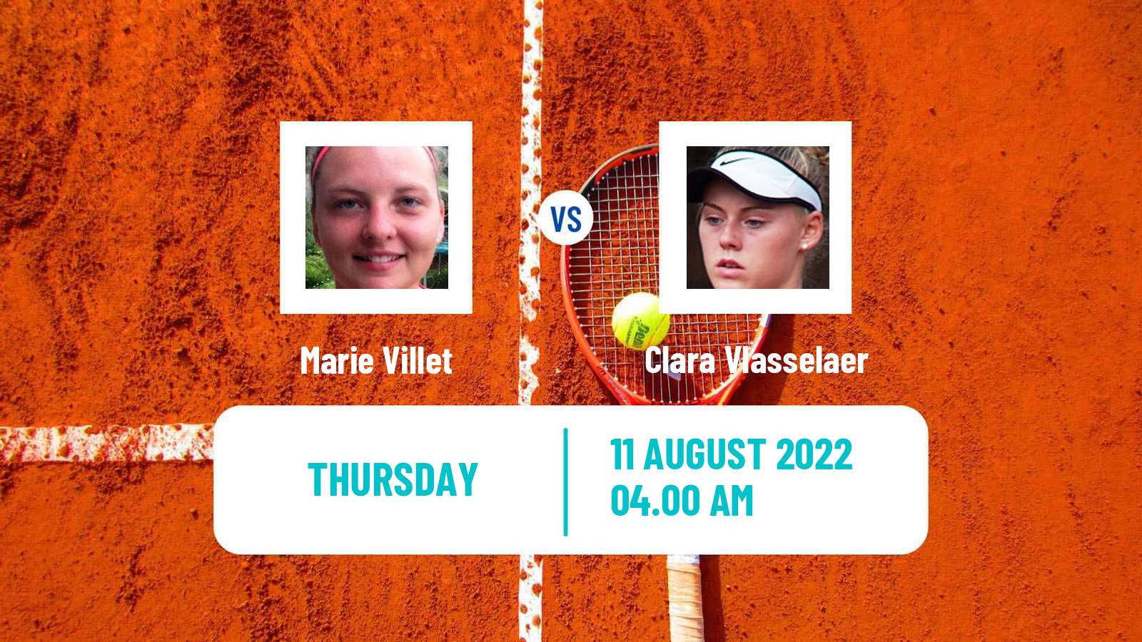 Tennis ITF Tournaments Marie Villet - Clara Vlasselaer